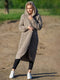 Boho zimowy ciepły sweter z dzianiny z kapturem