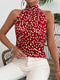 Top damski Halterneck Polka Dot - lekka mieszanka lnu, oddychająca, całoroczna, 100% poliester
