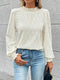 Elegante Shirred Bluse mit Schornsteinkragen & Bündchen