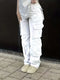 Jeni - spodnie jeansowe cargo w stylu retro z dżinsami w stylu street z wysokim stanem