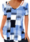 T-shirt plus size z geometrycznym nadrukiem i zamkiem z przodu