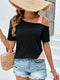 T-shirt damski na lato, wygodny, casualowy top wykonany z poliestru