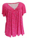 Floral Charm Plus Size V-Neck T-shirt z krótkim rękawem Boho T-shirt
