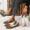 Elegancki czubek palca płaski, wycięty boku Tweed-Slip-On Buty