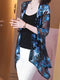 Bluse mit Blumendruck und offener Vorderseite