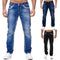 Męskie jeansy slim fit z kontrastowymi przeszyciami