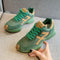 Damskie Sneakersy Retro z Zamszowymi Wstawkami
