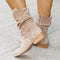 Avice - Casualowe okrągłe botki na niskim obcasie plus size faux boots