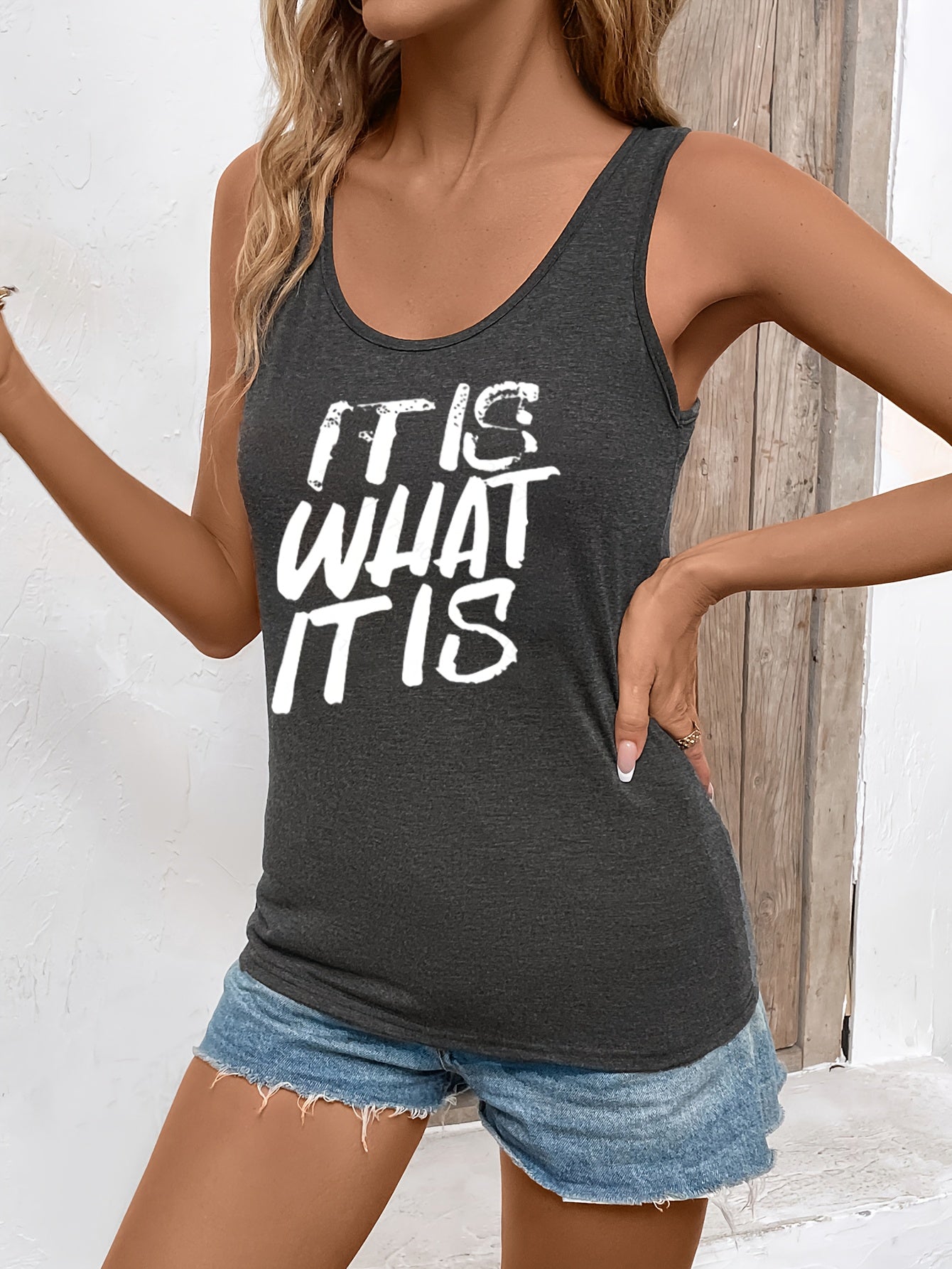 Tank top It is What It. Letni, swobodny top bez rękawów