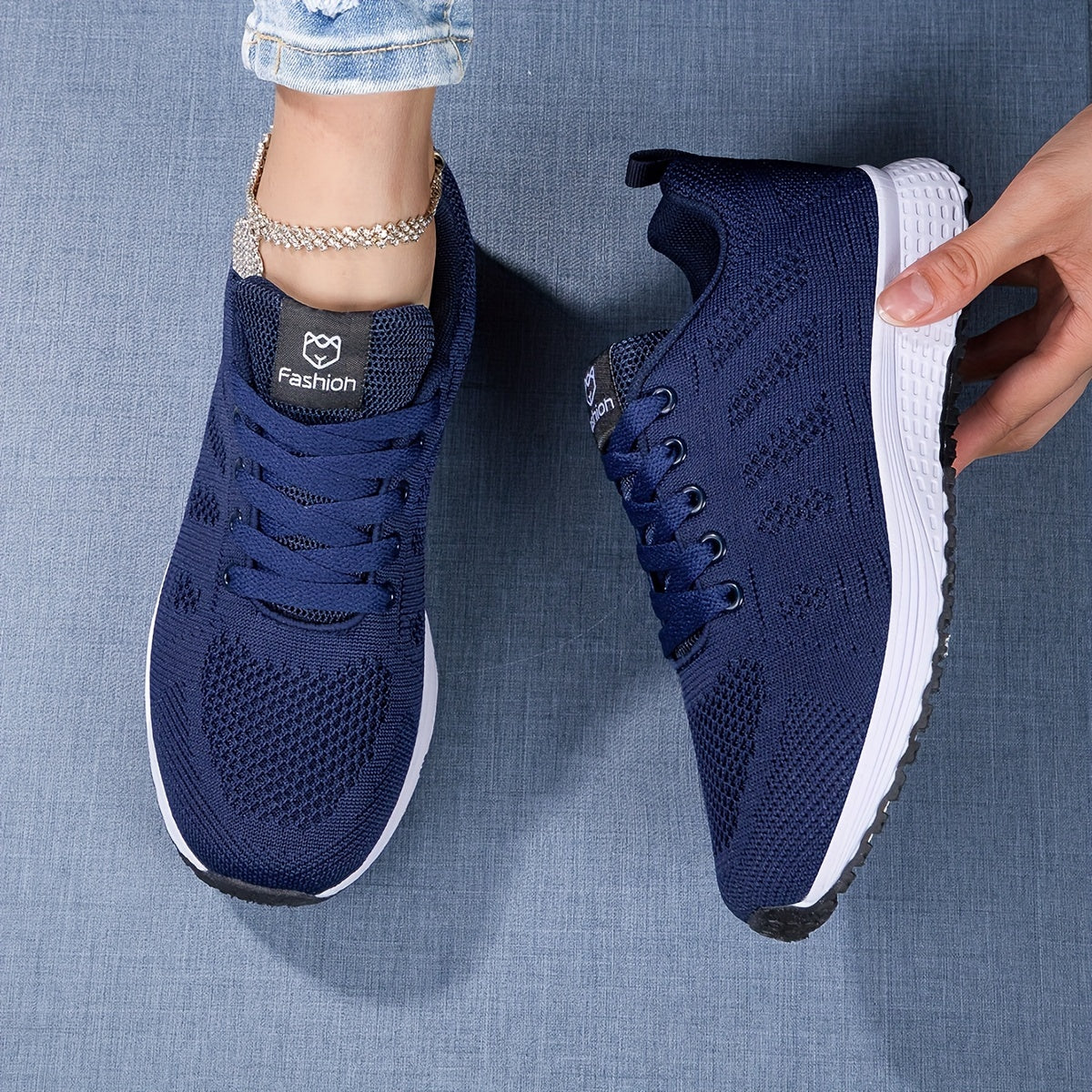 Lekkie Oddychające Sneakersy Dzianinowe z Amortyzującą Podeszwą | Idealne na Wiosnę i Lato