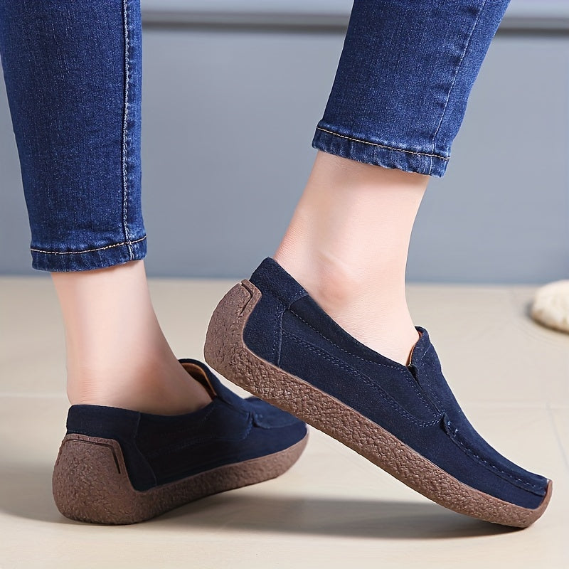 Lekkie damskie loafersy, zamknięte buty wsuwane, modne buty do chodzenia