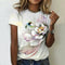 T-shirt w stylu vintage z kwiatowym nadrukiem