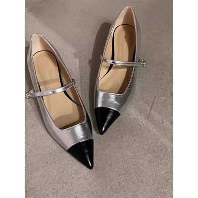 Damskie płaskie buty z łańcuszkiem