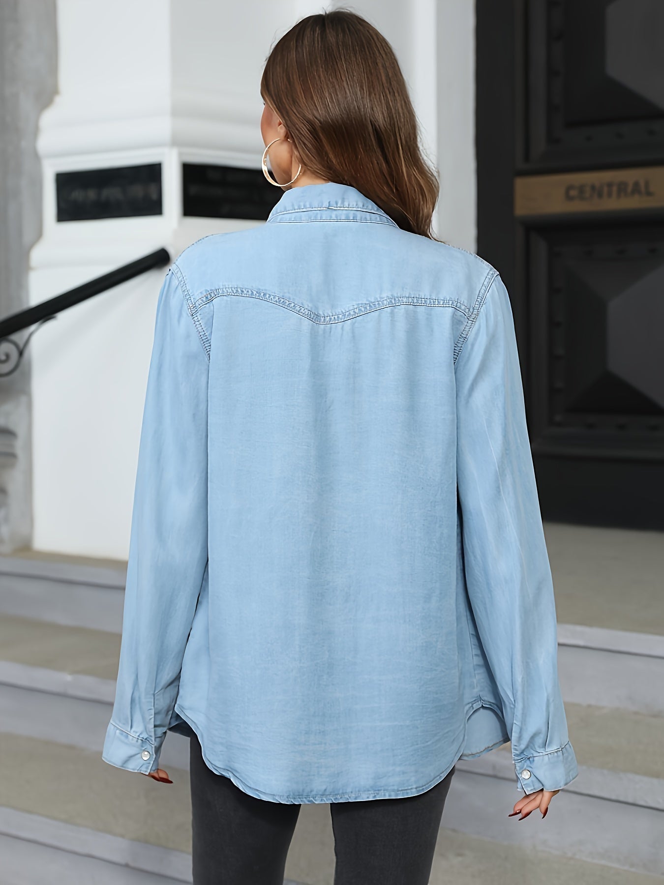Swobodne dżinsowe denim bluzki, luźne, bardziej eleganckie, bardziej eleganckie