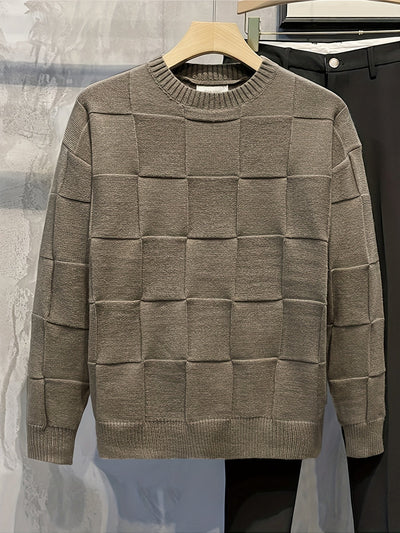Adrian | Stylowy sweter męski z pikowanym wzorem