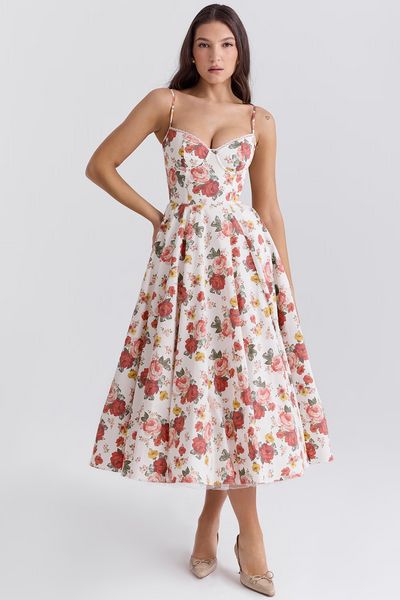 Elegancka Sukienka Midi dla Nieskazitelnego Letniego Stylu