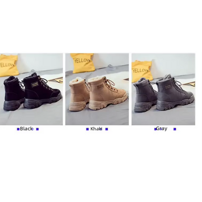 Aneta - Sznurowane Wysokie Miękkie Buty Zimowe Damskie