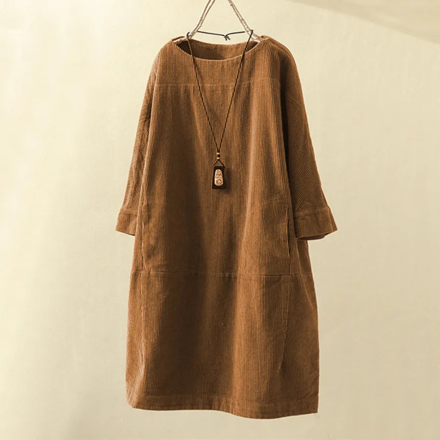 Antonella™ - Elegancka sztruksowa sukienka w stylu vintage
