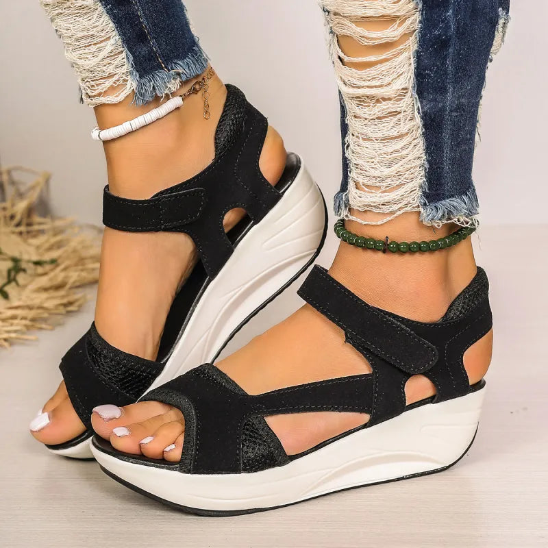 Letnie nowe modne buty damskie z grubym dnem