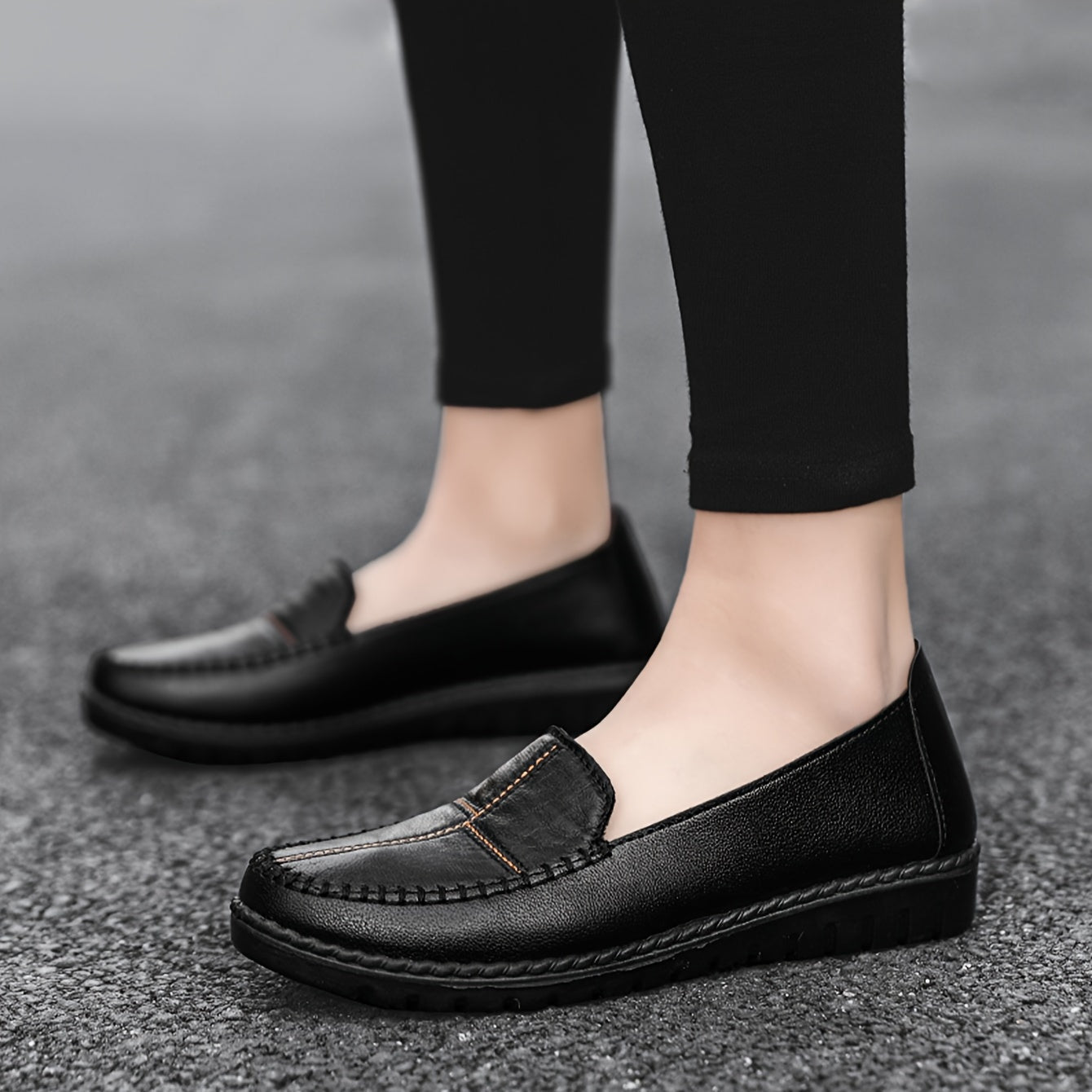 Damskie wsuwane loafersy, miękka podeszwa, antypoślizgowe płaskie buty