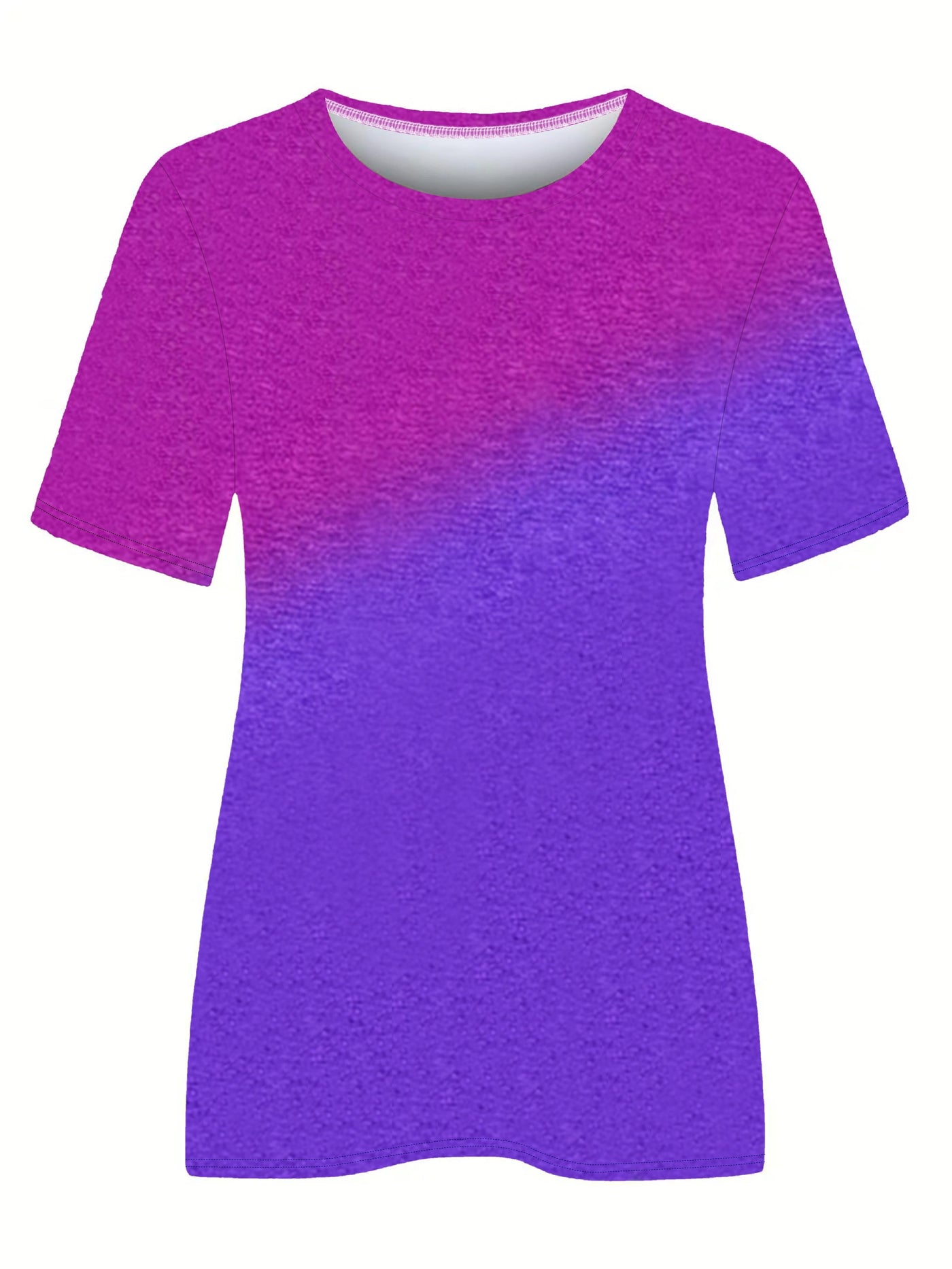 T-shirt z blokami kolorów – okrągły dekolt, krótki rękaw, swobodny, letni top