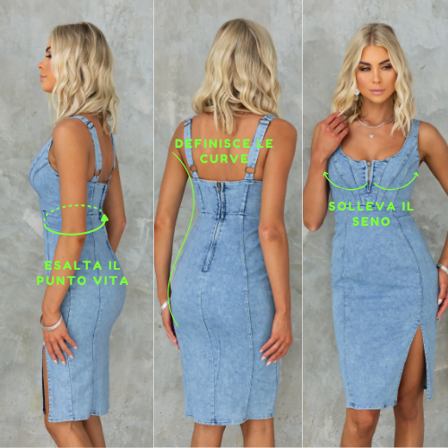 Sara™ - Dżinsowa sukienka o wąskim kroju zapewniająca elegancki wygląd