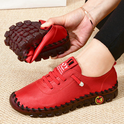 Damskie wsuwane loafersy - Lekkie buty casualowe ze sztucznej skóry z gumową podeszwą