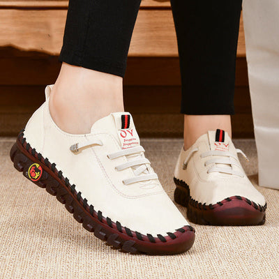 Damskie wsuwane loafersy - Lekkie buty casualowe ze sztucznej skóry z gumową podeszwą