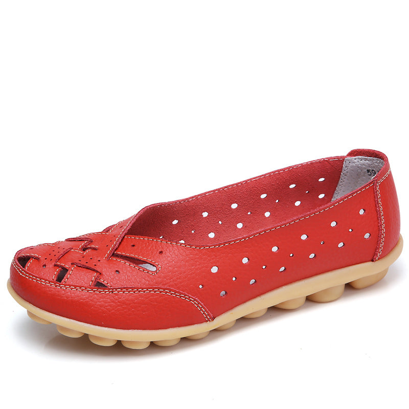Damskie loafersy z poprzecznymi paskami, oddychające i wygodne buty wsuwane