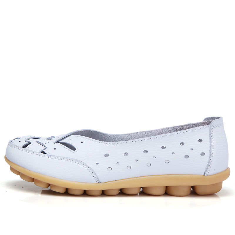 Damskie loafersy z poprzecznymi paskami, oddychające i wygodne buty wsuwane