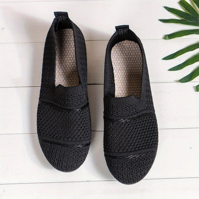 Oddychające, wsuwane loafersy z dzianiny, wygodne buty do noszenia na co dzień