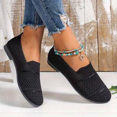 Oddychające, wsuwane loafersy z dzianiny, wygodne buty do noszenia na co dzień