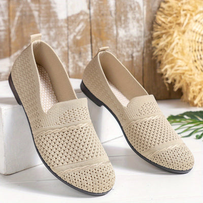 Oddychające, wsuwane loafersy z dzianiny, wygodne buty do noszenia na co dzień