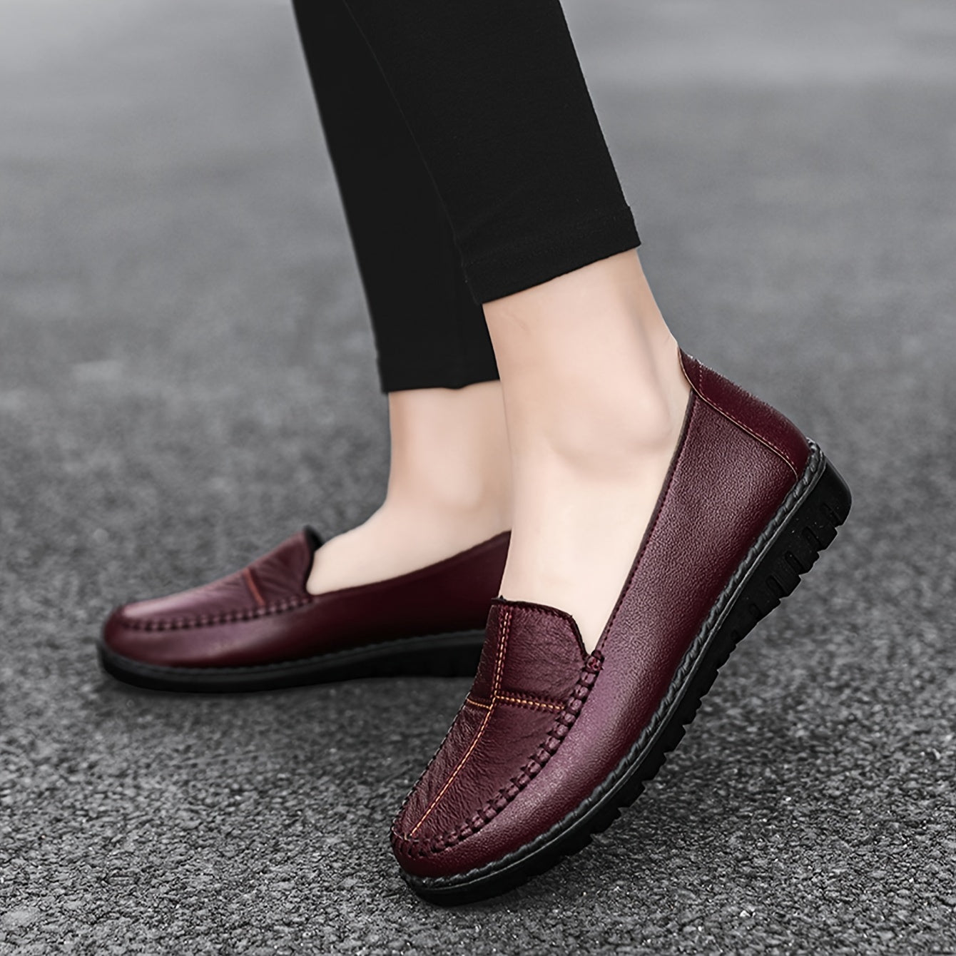 Damskie wsuwane loafersy, miękka podeszwa, antypoślizgowe płaskie buty
