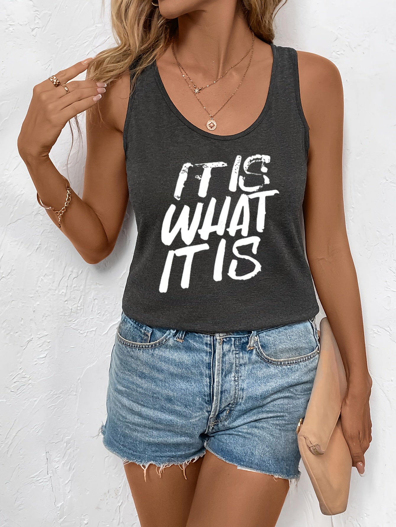 Tank top It is What It. Letni, swobodny top bez rękawów