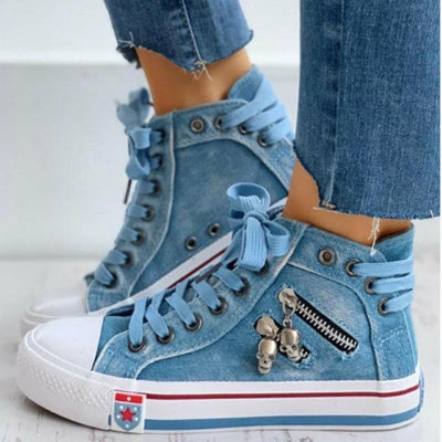 Leon - Oddychające trampki w stylu vintage, zapinane na zamek
