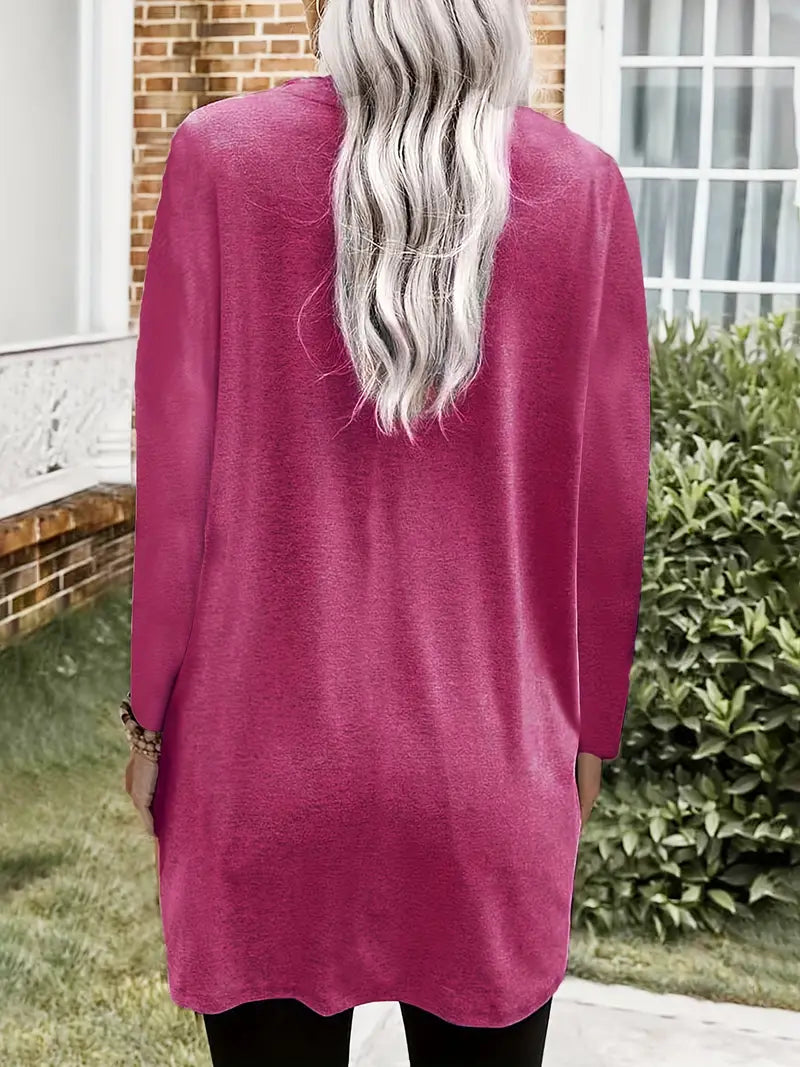 T-shirt typu tunika z długim rękawem, plus size