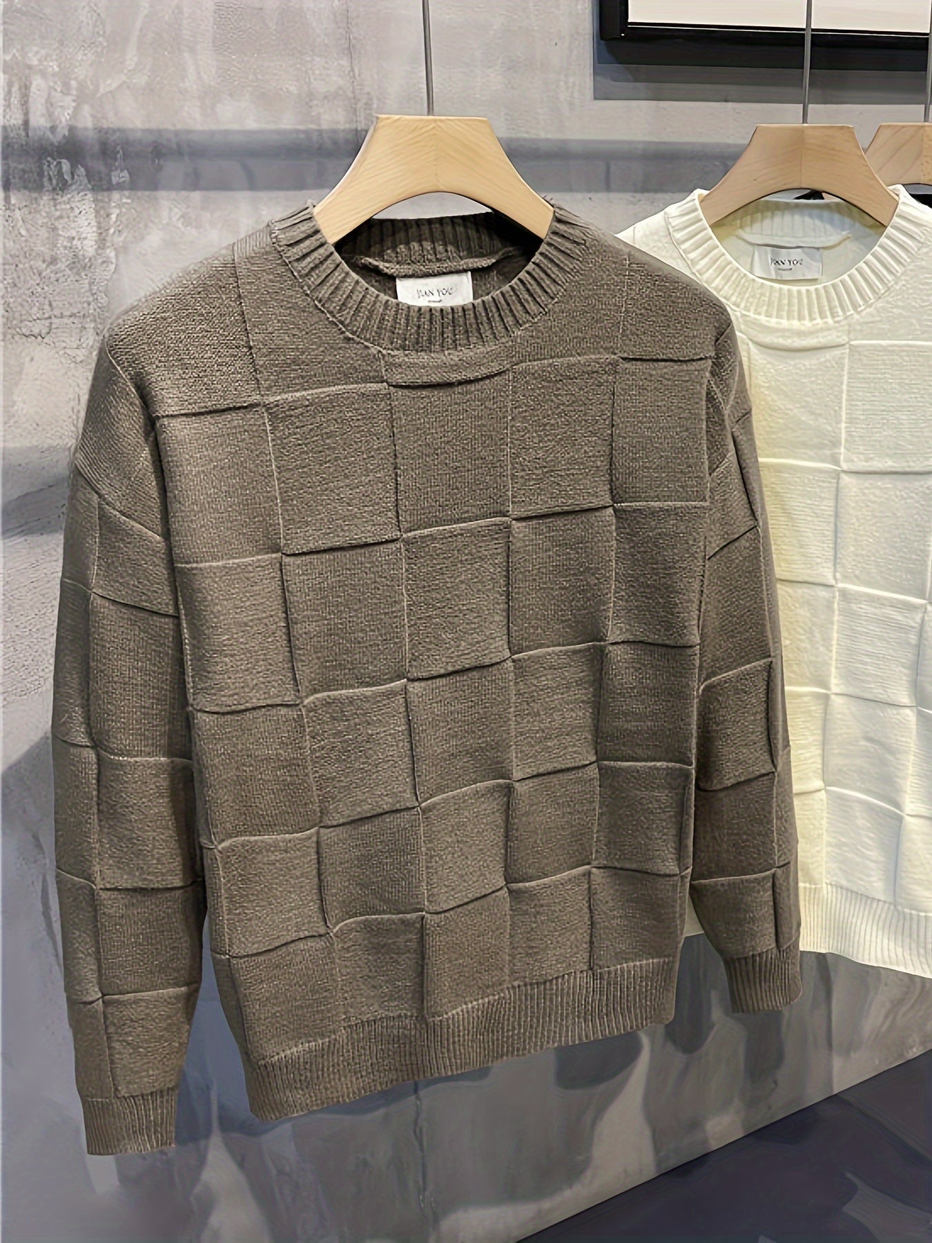 Adrian | Stylowy sweter męski z pikowanym wzorem