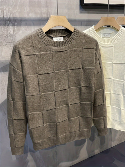 Adrian | Stylowy sweter męski z pikowanym wzorem