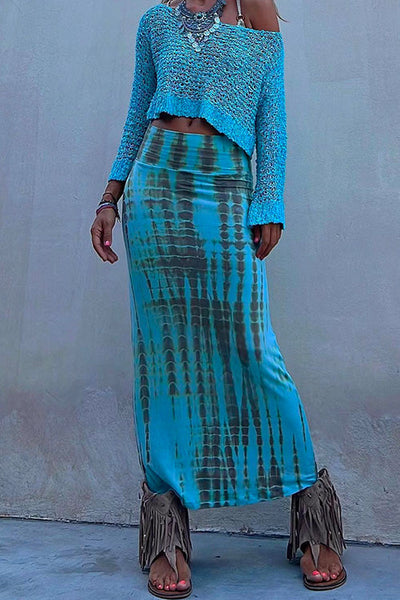 Spódnica z wysokim stanem i techniką tie-dye Roxanne