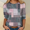T-shirt w kratkę w stylu vintage