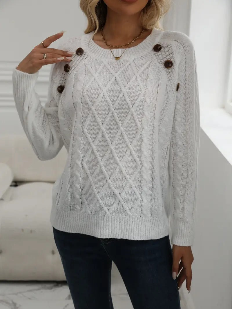 Amelia | Stylowy sweter z ozdobnymi guzikami