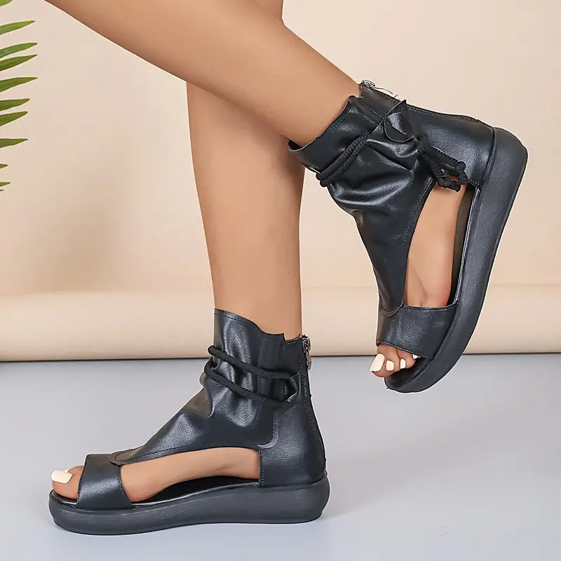 Modne letnie buty zapinane z tyłu na zamek
