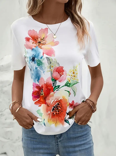 T-shirt z kwiatowym nadrukiem