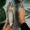 Ladies Leopard Ballerinas-Punkt Poślizg-on Light Ramin