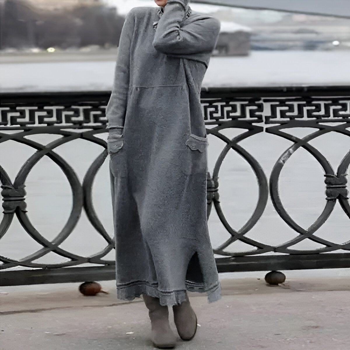 Emanuela™ - Elegancka, super miękka długa sukienka zimowa