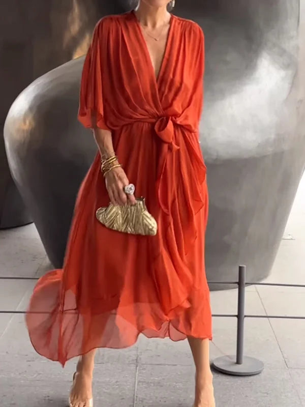 Ilaria™ - Elegancka szyfonowa sukienka wyszczuplająca i wyrafinowana