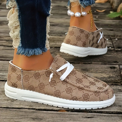 Letnie loafersy damskie - Lekkie buty wsuwane z kwiatowym wzorem