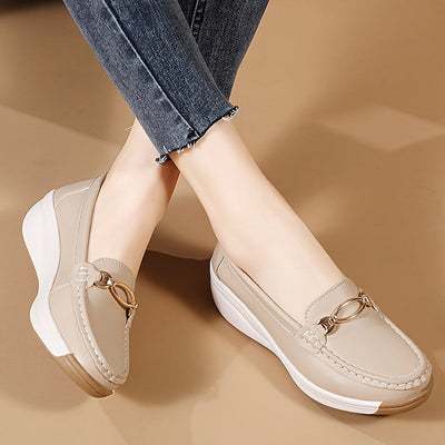 Loafersy Wygodne, lekkie, antypoślizgowe buty z ozdobną klamrą