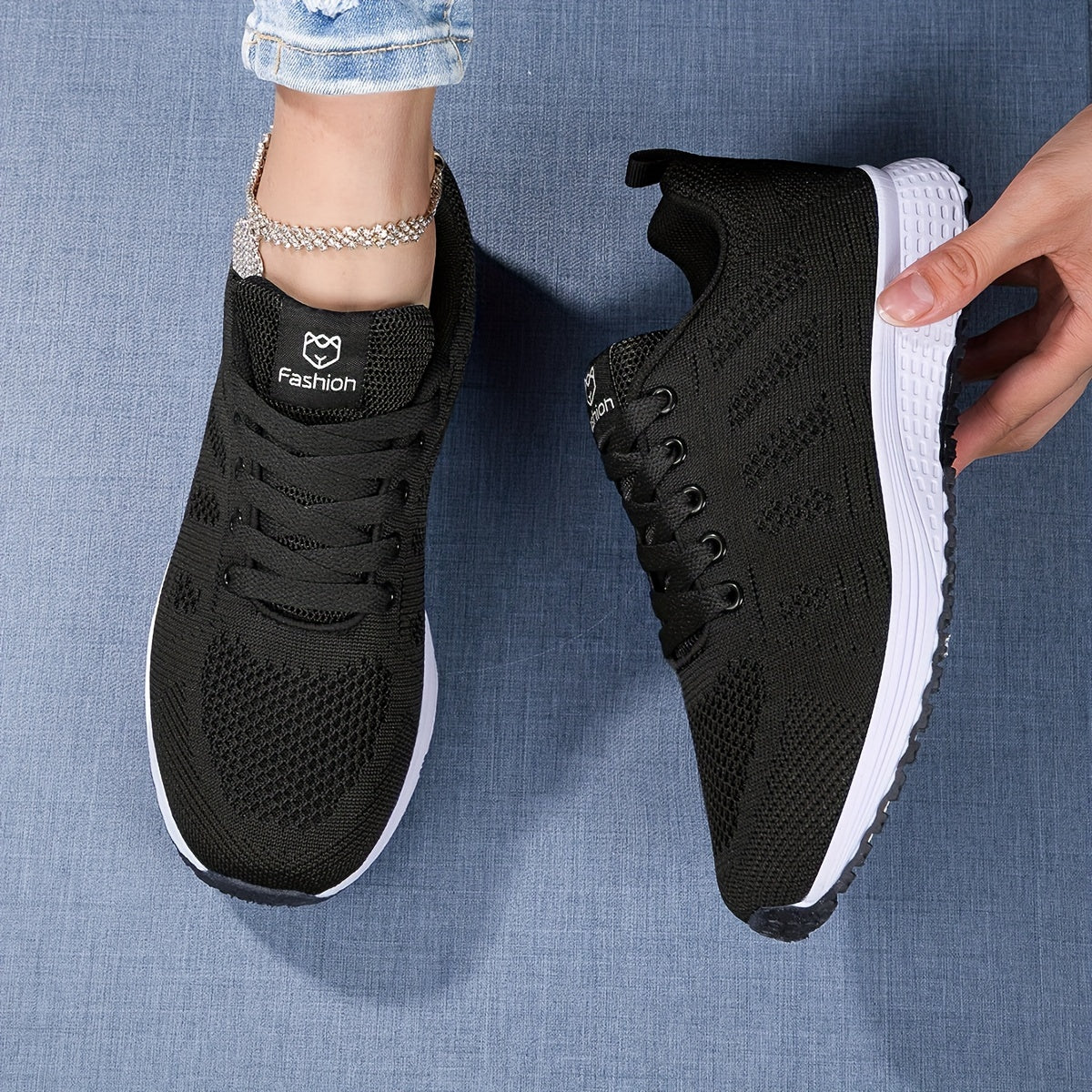 Lekkie Oddychające Sneakersy Dzianinowe z Amortyzującą Podeszwą | Idealne na Wiosnę i Lato